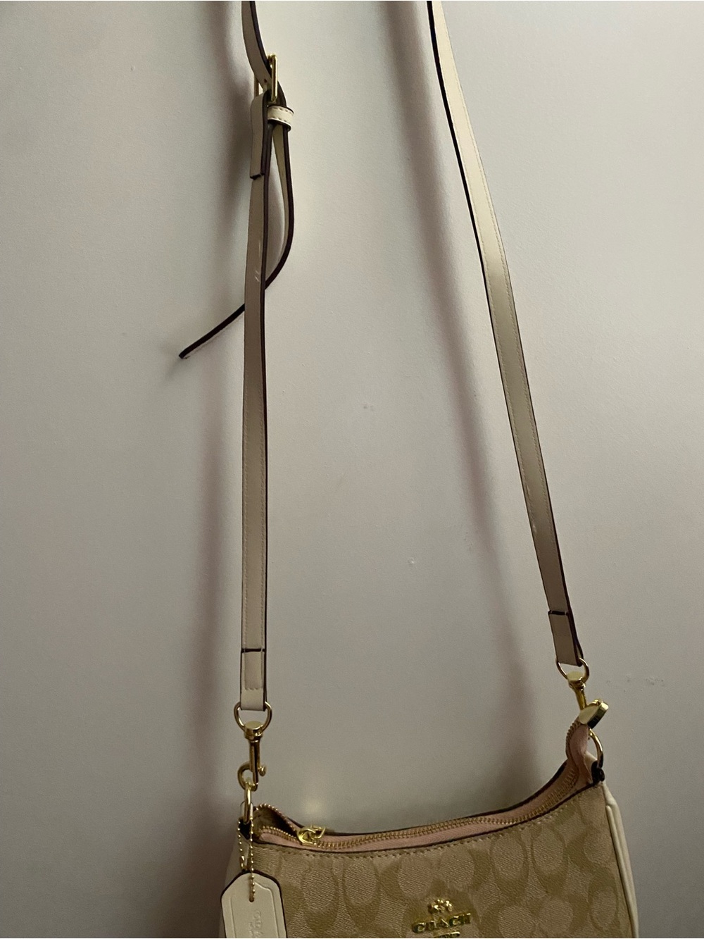 Coach Beige Signature Canvas Crossbody Bag - Picture 3 of 6